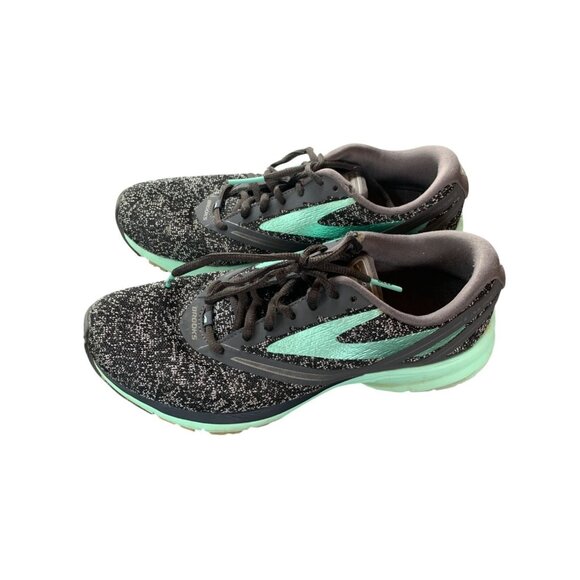 Brooks Launch 4 Running Shoes Black Green Size 8.5 Medium B Womens - Picture 1 of 10